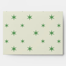 Green and White Stars Envelope