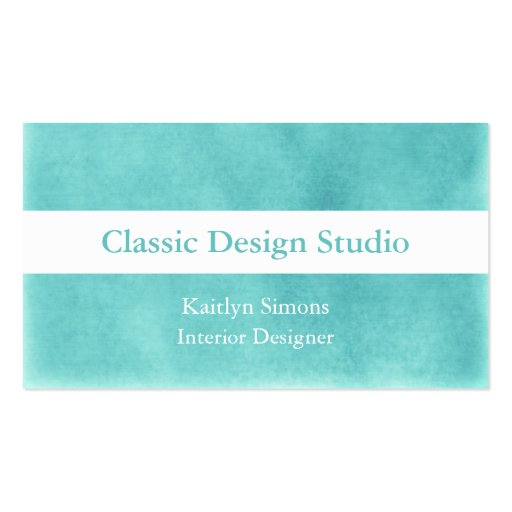 Green And White Suede Business Cards (front side)