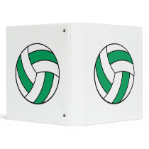 green and white volleyball vinyl binder