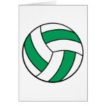 green and white volleyball greeting cards