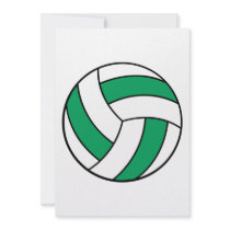 green and white volleyball invitations