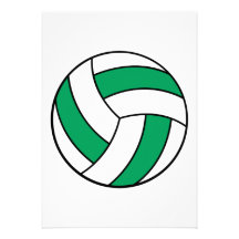 green and white volleyball invitations