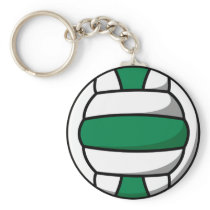 green and white volleyball key chains