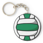 green and white volleyball key chains