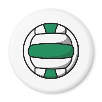 green and white volleyball magnets by littlethings green and white volleyball magnets