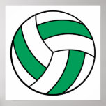 green and white volleyball posters