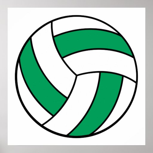 green and white volleyball poster Zazzle