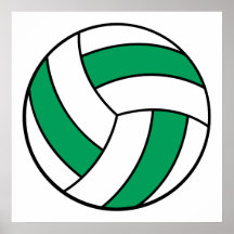 green and white volleyball posters