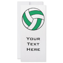 green and white volleyball customized rack card