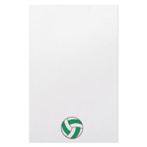 green and white volleyball custom stationery