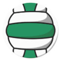 green and white volleyball stickers