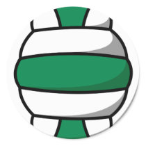green and white volleyball stickers