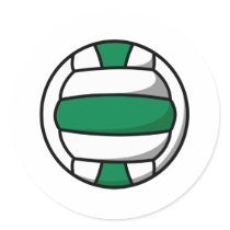 green and white volleyball stickers by littlethings green and white volleyball stickers