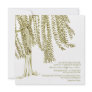 Green and White Willow Tree Wedding Invitation