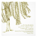 Green and White Willow Tree Wedding Invitation