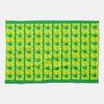 GREEN AND YELLOW abstract Kitchen Towels