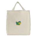 Green and Yellow Baby Dinosaur embroidered bags