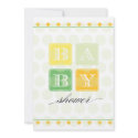Green and Yellow Blocks Baby Shower Invitation invitation