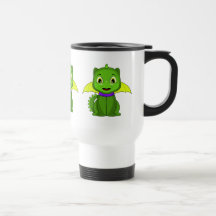 Green And Yellow Chibi Dragon Coffee Mugs