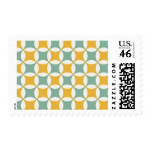 Green and yellow circles stamp