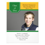 Green and Yellow Gold Photo Graduation Invitation