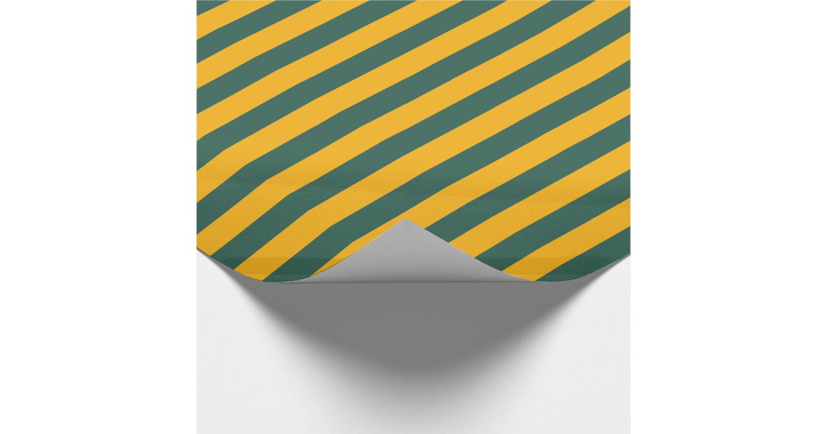 Green and Yellow Gold Vertical Stripe Wrapping Paper Zazzle