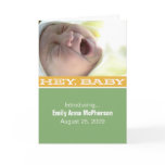funny, humorous, hey baby, new baby announcement,