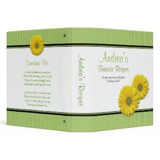 Green and Yellow Polka Dot Recipe Binder binder