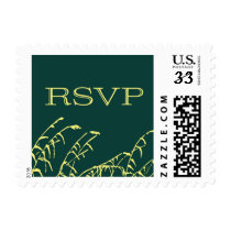 Green and Yellow RSVP rustic stamp stamps