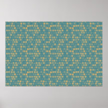Green and yellow squares pattern posters