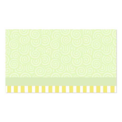 Green and Yellow Swirls and Stripes Business Card Template (front side)