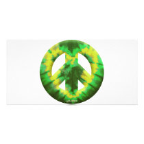 Green and Yellow Tie Dye Personalized Photo Card