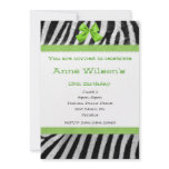 Green and Zebra Girls Invitation