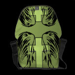 Green Angel wings with cross messanger bag messenger bags