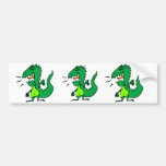 Green Angry Dinosaur Bumper Stickers