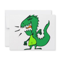 Green Angry Dinosaur invitations by original_designs Green Angry Dinosaur invitations