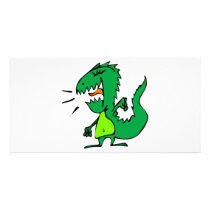 Green Angry Dinosaur photo cards