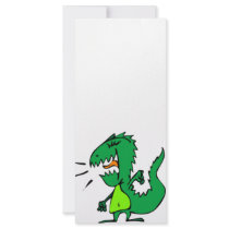 Green Angry Dinosaur rack cards