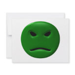 Green Angy Smiley Custom Invites