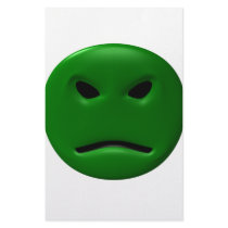 Green Angy Smiley stationery by SmileyFaceStore Green Angy Smiley stationery