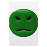 Green Angy Smiley Stationery Design