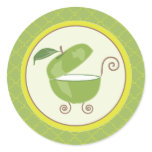 Green Apple Baby Carriage Envelope/Favor Sticker