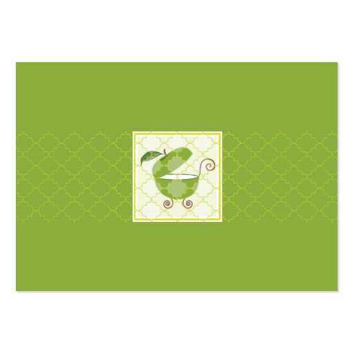 Green Apple Baby Carriage |  Information Card Business Card Template (front side)