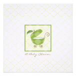 Green Apple Baby Carriage Shower Invitation