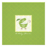 Green Apple Baby Carriage Shower Invitation