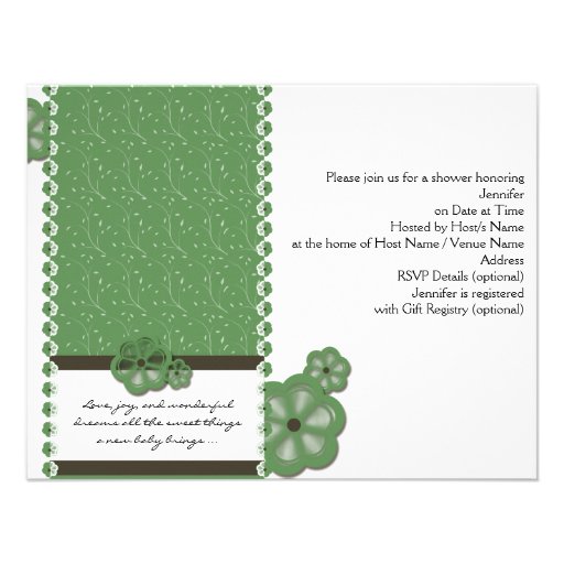 Green Apple Blossom Baby Shower Invitation from Zazzle.com