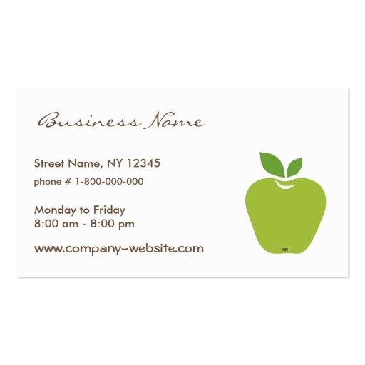 Green Apple Business Card (front side)