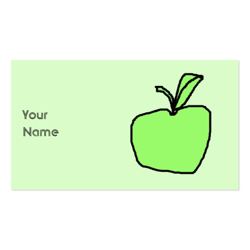 Green Apple. Business Card Template (front side)