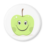 Green apple cartoon girl magnet