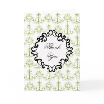 Green Apple Damask cards